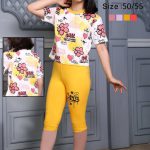 فروش عمده تیشرت شلوارک دخترانه مدل گل و قلب 1